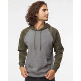 Independent Trading Co. - Special Blend Raglan Hooded Sweatshirt - PRM33SBP - Nickel Heather/ Forest Camo