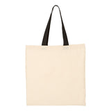 Q-Tees - Economical Tote with Contrast-Color Handles - QTB6000 - Natural/ Black