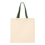 Q-Tees - Economical Tote with Contrast-Color Handles - QTB6000 - Natural/ Forest