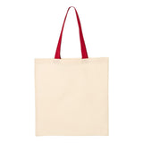 Q-Tees - Economical Tote with Contrast-Color Handles - QTB6000 - Natural/ Red