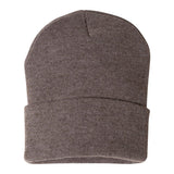Sportsman - 12" Solid Cuffed Beanie - SP12 - Heather Brown