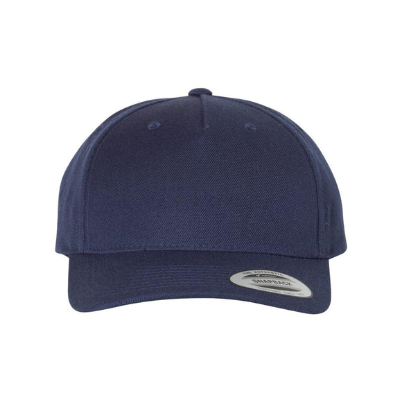 YP Classics - Premium Five-Panel Curved Visor Snapback Cap - 5789M - Navy