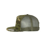 YP Classics - Five-Panel Classic Trucker Cap - 6006 - Multicam Tropic/ Green