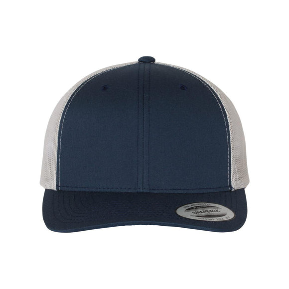 YP Classics - Retro Trucker Cap - 6606 - Navy/ Silver