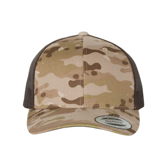 YP Classics - Retro Trucker Cap - 6606 - Multicam Arid/ Brown