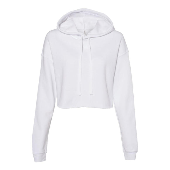 BELLA + CANVAS - Women's Crop Fleece Hoodie Sweatshirt - 7502 - White
