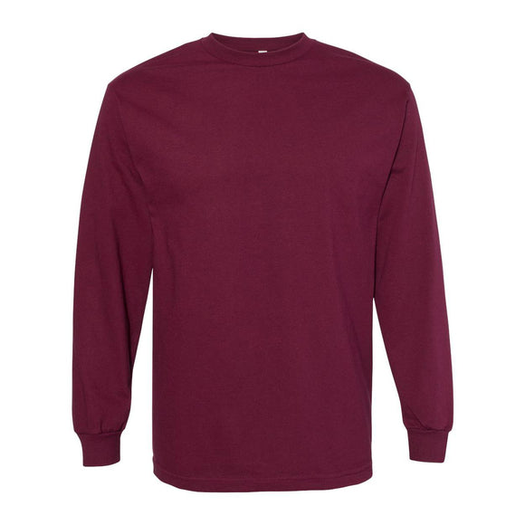 American Apparel - Heavyweight Cotton Long Sleeve Tee - 1304 - Burgundy