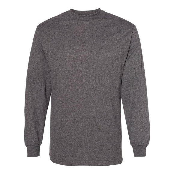 American Apparel - Heavyweight Cotton Long Sleeve Tee - 1304 - Heather Charcoal