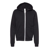 BELLA + CANVAS - Youth Sponge Fleece Full-Zip Hoodie Sweatshirt - 3739Y - Black