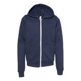 BELLA + CANVAS - Youth Sponge Fleece Full-Zip Hoodie Sweatshirt - 3739Y - Navy