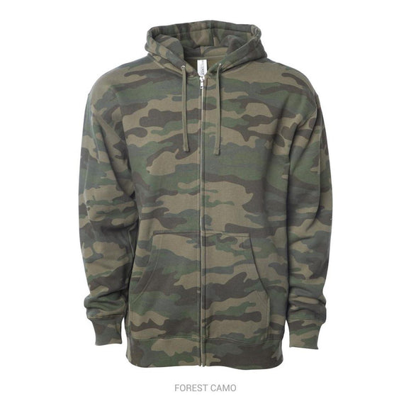 Independent Trading Co. - Midweight Full-Zip Hooded Sweatshirt - SS4500Z - Forest Camo