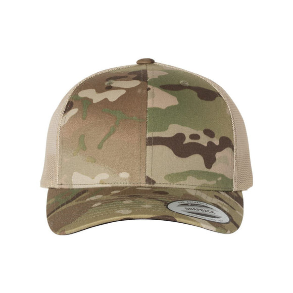 YP Classics - Retro Trucker Cap - 6606 - Multicam Green/ Khaki