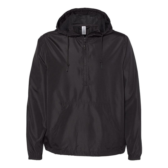 Independent Trading Co. - Lightweight Quarter-Zip Windbreaker Pullover Jacket - EXP54LWP - Black