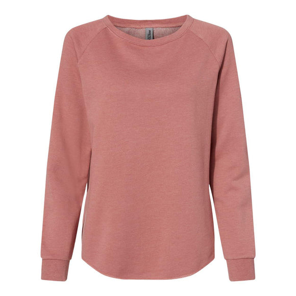 Independent Trading Co. - Women's California Wave Wash Crewneck Sweatshirt - PRM2000 - Dusty Rose