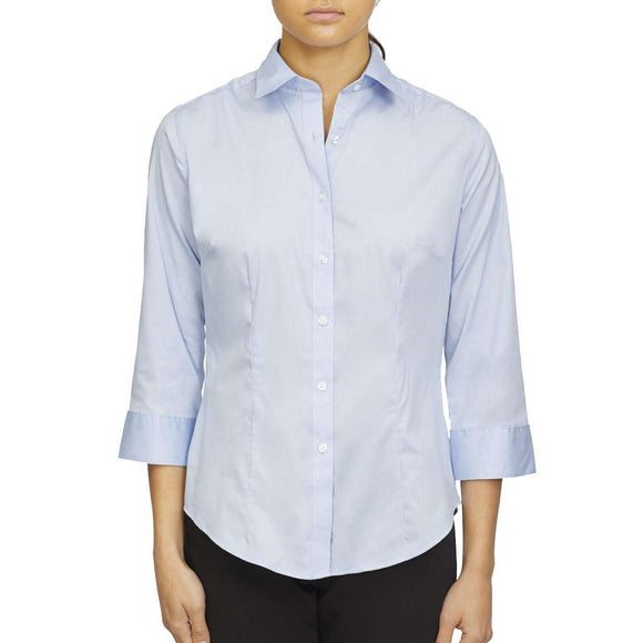 Van Heusen - Women's Three-Quarter Sleeve Twill Shirt - 18CV304 - English Blue