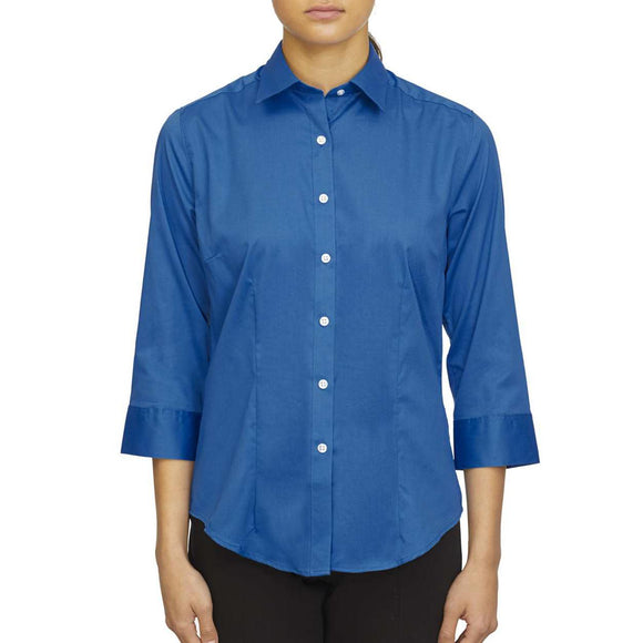 Van Heusen - Women's Three-Quarter Sleeve Twill Shirt - 18CV304 - Ultra Blue