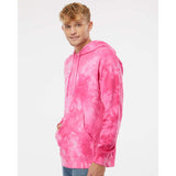 Independent Trading Co. - Midweight Tie-Dyed Hooded Sweatshirt - PRM4500TD - Tie Dye Pink