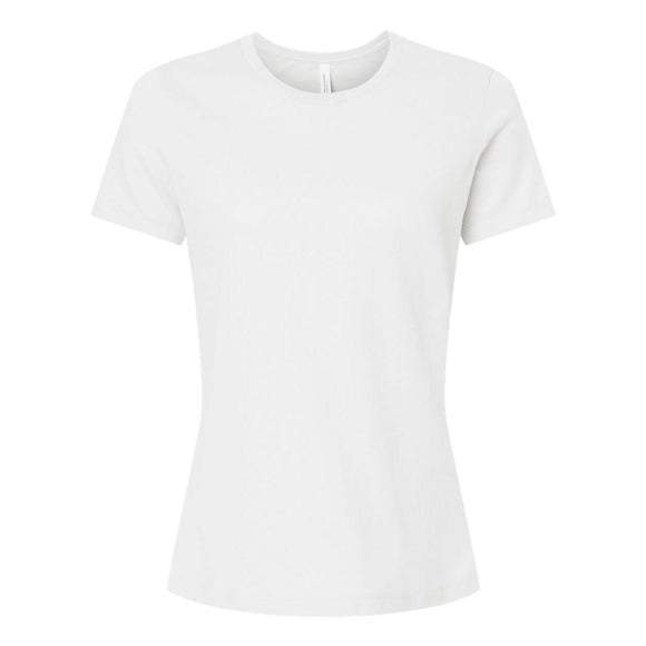 BELLA + CANVAS - Women’s Relaxed Fit Heather CVC Tee - 6400CVC - Solid White Blend