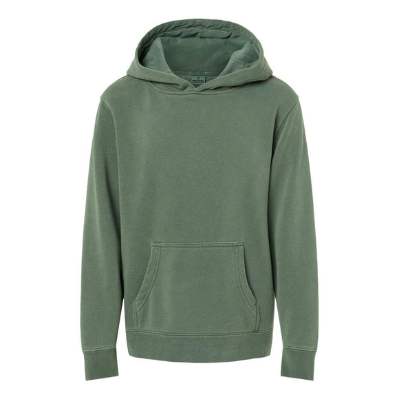 Independent Trading Co. - Youth Midweight Pigment-Dyed Hooded Sweatshirt - PRM1500Y - Pigment Alpine Green