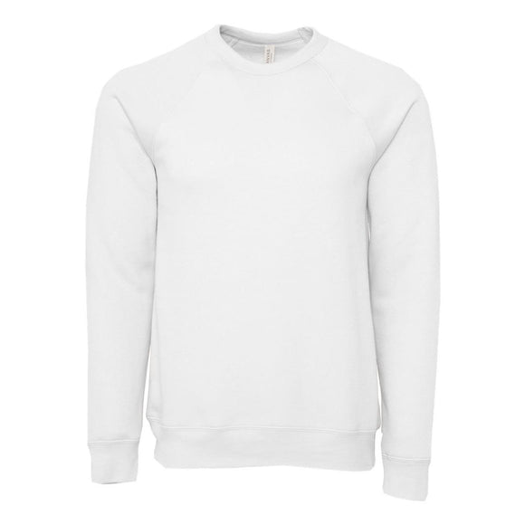 3901 BELLA + CANVAS Sponge Fleece Raglan Crewneck Sweatshirt White