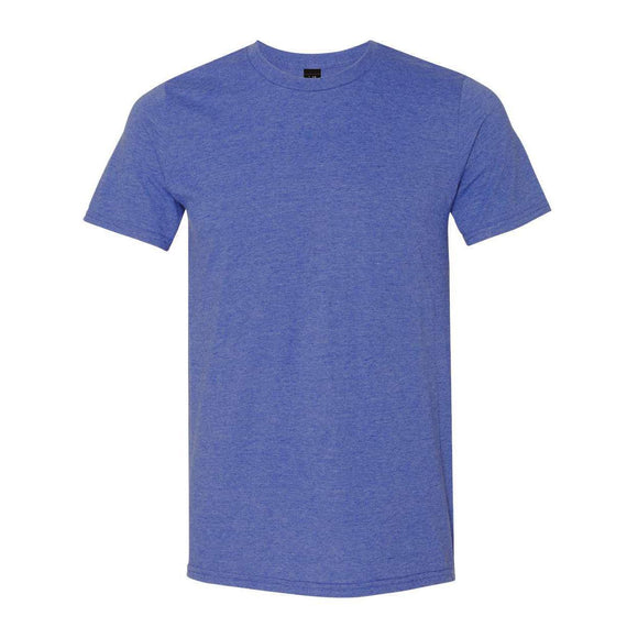 980 Gildan Softstyle® Lightweight T-Shirt Heather Blue – Detail