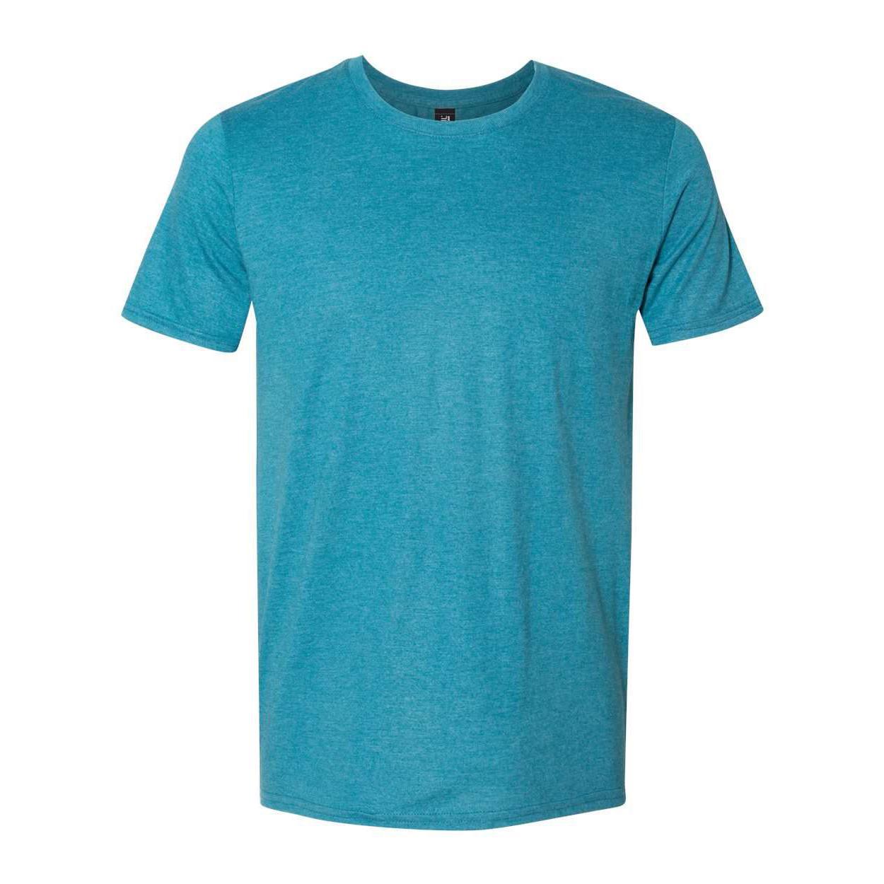 6750 Gildan Softstyle® Triblend T-Shirt Heather Galapagos Blue – Detail  Basics Canada