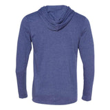 987 Gildan Softstyle® Lightweight Hooded Long Sleeve T-Shirt Heather Blue/ Neon Yellow