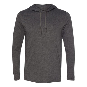 987 Gildan Softstyle® Lightweight Hooded Long Sleeve T-Shirt Dark Heather/ Dark Grey
