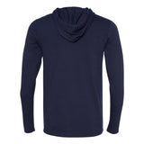 987 Gildan Softstyle® Lightweight Hooded Long Sleeve T-Shirt Navy/ Dark Grey