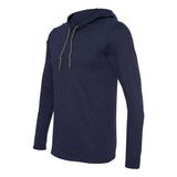 987 Gildan Softstyle® Lightweight Hooded Long Sleeve T-Shirt Navy/ Dark Grey