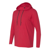 987 Gildan Softstyle® Lightweight Hooded Long Sleeve T-Shirt True Red/ Dark Grey