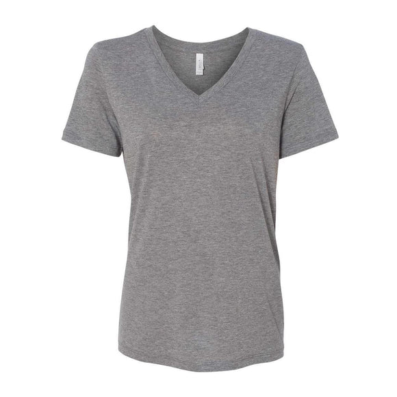 6415 BELLA + CANVAS Women's Relaxed Triblend Short Sleeve V-Neck Tee Grey Triblend