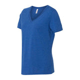 6415 BELLA + CANVAS Women's Relaxed Triblend Short Sleeve V-Neck Tee True Royal Triblend