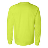 2410 Gildan Ultra Cotton® Long Sleeve Pocket T-Shirt Safety Green