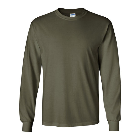 2400 Gildan Ultra Cotton® Long Sleeve T-Shirt Military Green