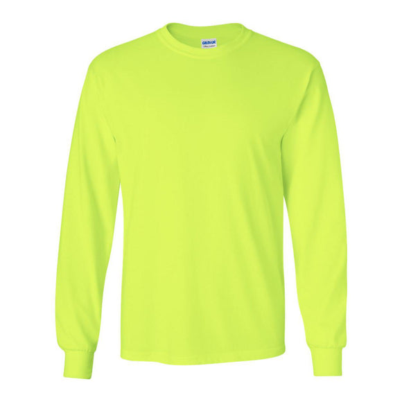 2400 Gildan Ultra Cotton® Long Sleeve T-Shirt Safety Green