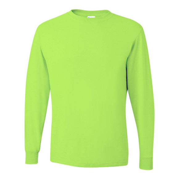 29LSR JERZEES Dri-Power® Long Sleeve 50/50 T-Shirt Safety Green