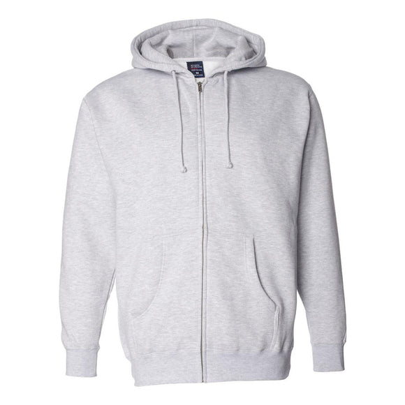 IND4000Z Independent Trading Co. Heavyweight Full-Zip Hooded Sweatshirt Grey Heather