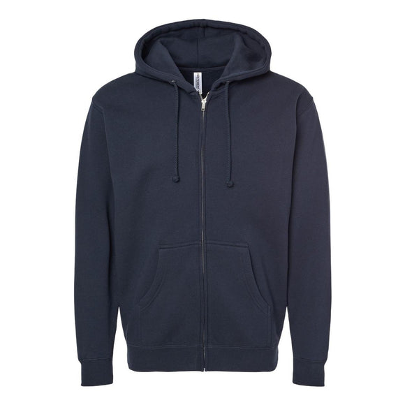 IND4000Z Independent Trading Co. Heavyweight Full-Zip Hooded Sweatshirt Navy