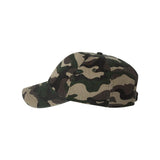 VC300A Valucap Adult Bio-Washed Classic Dad Hat Green Camo