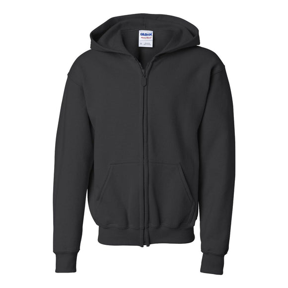 18600B Gildan Heavy Blend™ Youth Full-Zip Hooded Sweatshirt Black