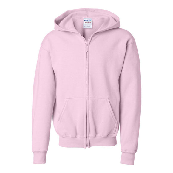 18600B Gildan Heavy Blend™ Youth Full-Zip Hooded Sweatshirt Light Pink