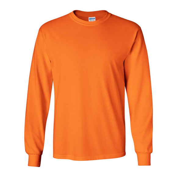 2400 Gildan Ultra Cotton® Long Sleeve T-Shirt Safety Orange
