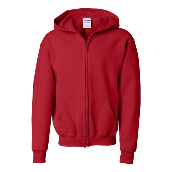 18600B Gildan Heavy Blend™ Youth Full-Zip Hooded Sweatshirt Red