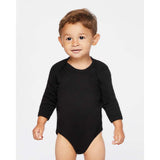 4411 Rabbit Skins Infant Long Sleeve Baby Rib Bodysuit Black