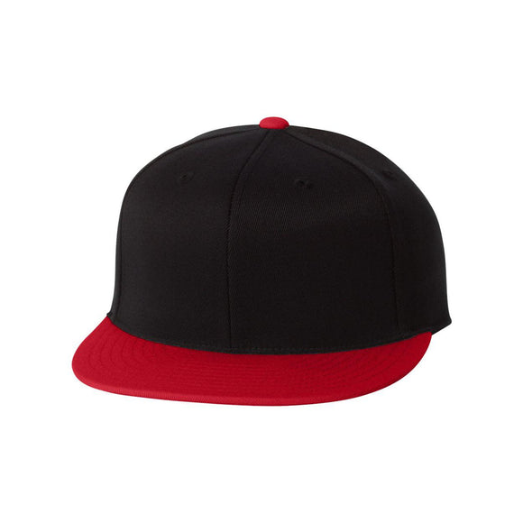 6210FF Flexfit 210® Flat Bill Cap Black/ Red