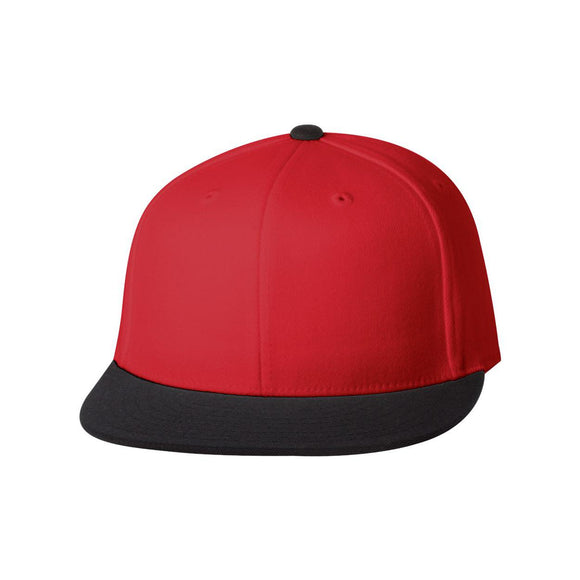 6210FF Flexfit 210® Flat Bill Cap Red/ Black