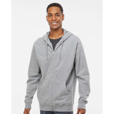 SS4500Z Independent Trading Co. Midweight Full-Zip Hooded Sweatshirt Grey Heather