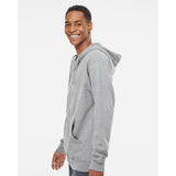 SS4500Z Independent Trading Co. Midweight Full-Zip Hooded Sweatshirt Grey Heather