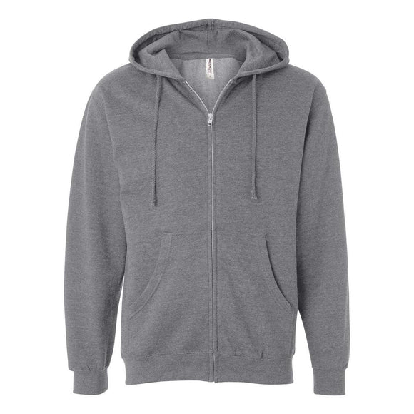 SS4500Z Independent Trading Co. Midweight Full-Zip Hooded Sweatshirt Gunmetal Heather